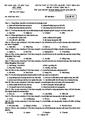 Đề thi thử Tốt nghiệp THPT môn Địa lí - Mã đề 407 - Năm học 2020-2021 - Sở giáo dục và đào tạo Bắc Ninh (Có đáp án)